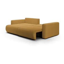 Fun Möbel Ecksofa Sofa mit Schlaffunktion CHAIRA Stoff Curio Senfgelb Ottomane Links - Gelb
