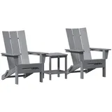 vidaXL Gartenstuhl 80,5 x 74,5 x 92 cm hellgrau 3 St.