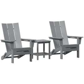 vidaXL Gartenstuhl 80,5 x 74,5 x 92 cm hellgrau 3 St.