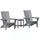 vidaXL Gartenstuhl 80,5 x 74,5 x 92 cm hellgrau 3 St.