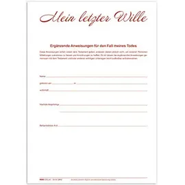 RNK RNK-Verlag Testament Formulare 2812