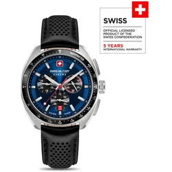 SWISS MILITARY HANOWA - DEFENDER - Chronograph - Lederarmband - blue dial