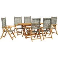 VidaXL Klappbarer Gartentisch 7 pcs Grau