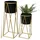 DanDiBo Ambiente DanDiBo Blumenhocker mit Topf Metall Gold Schwarz 2er Set Blumenständer 96046 Blumensäule Modern Pflanzenständer Pflanzenhocker