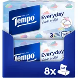 Tempo XXL Light Box Taschentücher - Megapack - 8 Boxen, 140 Tücher pro Box - weiche Papiertaschentücher, waschmaschinenfest