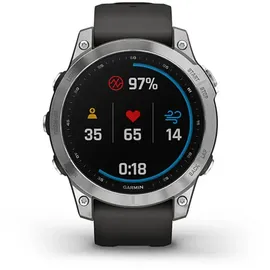 Garmin Fenix 7 Standard silber mit graphitfarbenem Armband