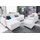 exxpo - sofa fashion "Elio, kompakt, bequem & zeitloses Design, Breite 217cm, L-Form", weiß (alpine weiß), B:217cm H:84cm T:157cm, Luxus-Kunstleder;NaturLEDER (echtes Rindsleder) in Sitz und Rücken.