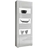 furn.design Vitrine Nobile 66 x 198 x 35 cm Weiß/Grau