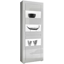 furn.design Vitrine Nobile 66 x 198 x 35 cm Weiß/Grau