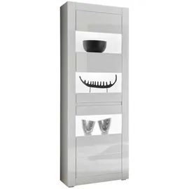 furn.design Vitrine Nobile 66 x 198 x 35 cm Weiß/Grau