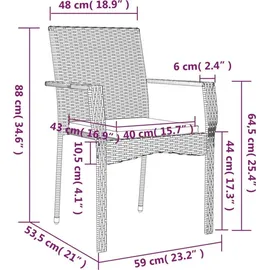 vidaXL Garten-Essgruppe 5-tlg. Grau