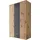 SchlafKONTOR Kleiderschrank MARBURG Schrank Garderobe mit Schubladen", braun Artisan Eiche Graphit - Vielseitiger Drehtürenschrank 3-türig für Ihr Schlafzimmer - 120 x 196 x 54 cm (B/H/T)