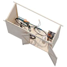 Palmako Leif Gerätehaus 234 x 95 cm Hellgrau Lackiert