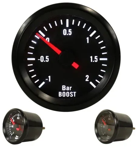 Ladedruck Messer Zusatz Instrument Rallye Youngtimer Auto Anzeige Turbo Boost, schwarz Ã52mm