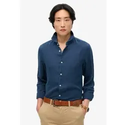 Superdry für Herren. M4010995A Urlaub Leinenhemd navy (XL), Lässig, Langarm, Marine