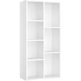 VASAGLE Bücherschrank, Bücherregal, mit 7 Fächern, Büroregal, Würfelregal, Standregal, für Wohnzimmer, Schlafzimmer, Büro, Kinderzimmer, weiß LBC27WT
