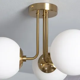 LEDKIA LIGHTING Moonlight Brass 3 Strahler kugelförmig Glas Metall