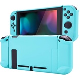 eXtremeRate Hülle für Nintendo Switch Konsole Joycon, Case Hülle Schutzhülle Griff Tasche Zubehör für NS Joycon Konsole,trennbare Schale,andockbare Schutzhülle für Nintendo Switch(Himmelsblau)