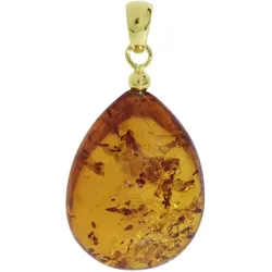 Ketten-Anhänger OSTSEE-SCHMUCK "Ostsee-Schmuck Anhänger", gelb, Schmuckanhänger, Damen, 44 x 20mm, Bernstein, 5.2 g