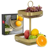 Moritz & Moritz Etagere Gold Metall 2-stöckig Eckig 35,5cm