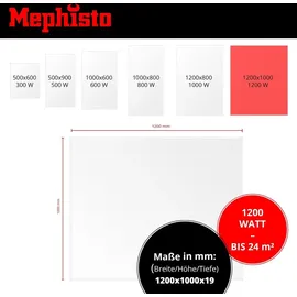 Mephisto Infrarotheizung Wandheizung inkl. Thermostat WIFI APP Steuerung 1200W inkl. Wandmontage-Set