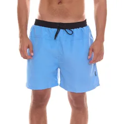urban ace Herren Badeshorts schnell trocknende Bade-Hose mit Kordelzug ohne Innenslip Blau/Schwarz - XL