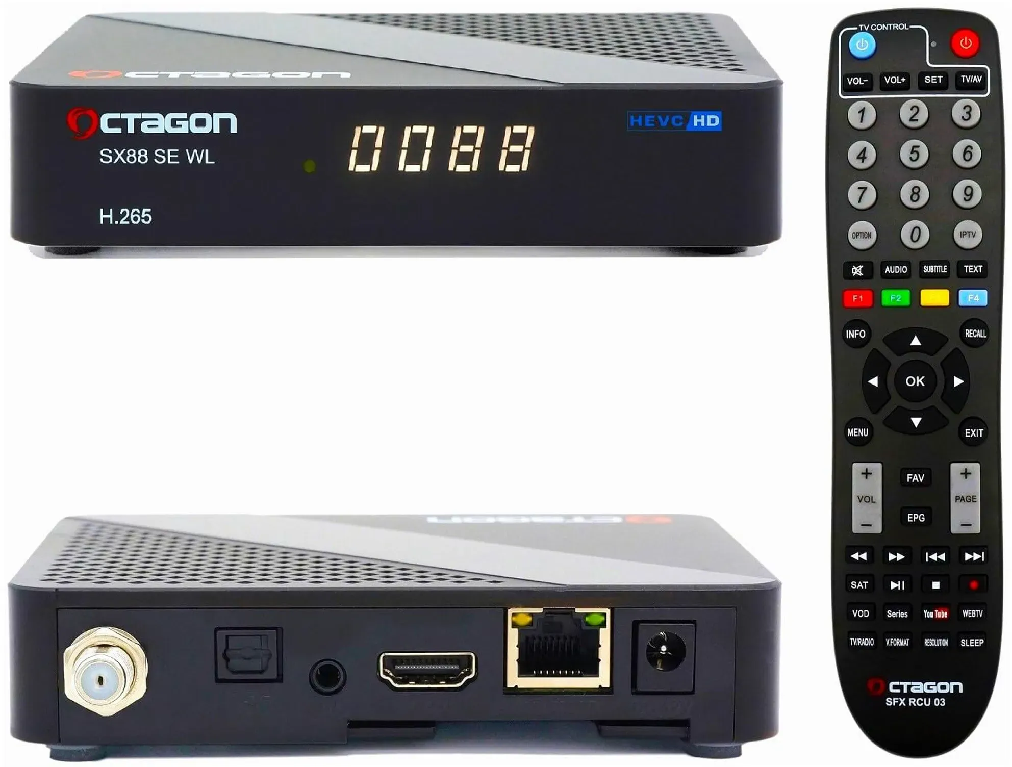 OCTAGON SX88 SE V2 WL HD H.265 S2+IP Linux Receiver