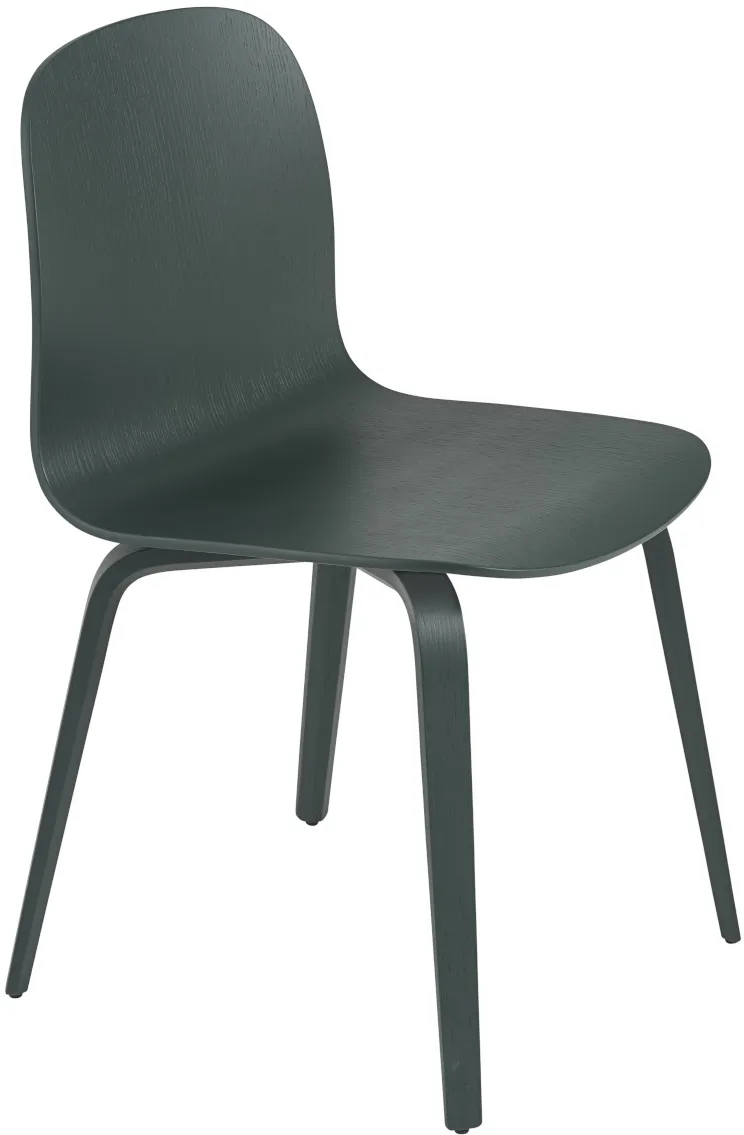 Muuto Visu Chair, wood base, dunkelgrün