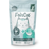 Green Petfood FairCat Sensitive (16 x 85 g), getreidefreies Katzenfutter mit Flohsamenschalen & Fenchel, Katzennassfutter für ausgewachsene und wählerische Katzen, Katzenfutter mit angenehmen Duft