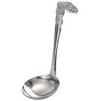 Gräwe ostfriesischer Sahnelöffel, gebogen, groß, Rosendekor