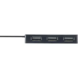 InLine USB 2.0 Hub, 4 Port, schwarz, mit USB DC Kabel, Kabel 30cm