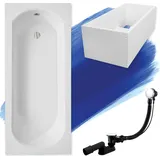 bad land Badewanne Rechteck 150x75 mit Wannenträger, Ablauf Füße