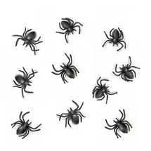 Partydeco Spinnen Deko 3x3 cm 10 St. Schwarz