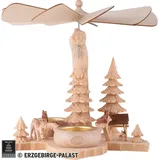 RATAGS Kunsthandwerk Weihnachtspyramide 1-stöckige Blattpyramide Rehgruppe (21cm) von RATAGS Holzdesign