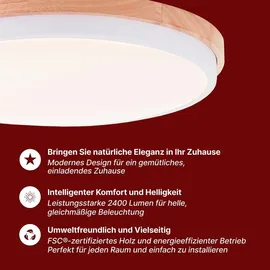 Brilliant Baarlo 1 LED Holz weiß