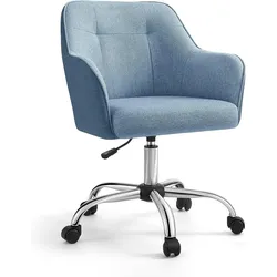 Bürostuhl, Drehstuhl, Schreibtischstuhl, höhenverstellbar, bis 110 kg belastbar, atmungsaktiver Stoff, blau
