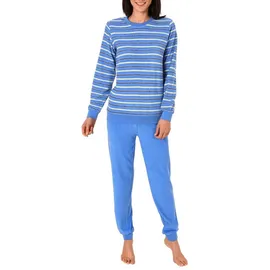 RELAX by Normann Frottee Pyjama gestreift Hellblau 36/38
