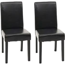 MCW 2er-Set Esszimmerstuhl Küchenstuhl Stuhl Littau ~ schwarz, dunkle Beine