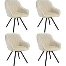 Tectake Armlehnstuhl Snug Samtoptik, gepolstert, in 360° drehbar, schlanke Stahlbeine, 58 x 58 x 82 cm Esszimmer, Stühle, Esszimmerstühle, Armlehnenstühle