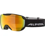 Alpina Pheos S Q - Verspiegelte, Kontrastverstärkende & Polarisierte Skibrille Mit 100% UV-Schutz Für Erwachsene, black matt, One Size