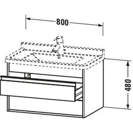 Duravit Ketho 80x45,5cm, Tau, 2 Schubk., wandhängend