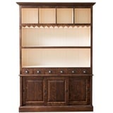 Casa Padrino Barschrank Landhausstil Barschrank Braun / Weiß 150 x 35 x H. 210 cm - Massivholz Schrank - Landhausstil Bar Möbel