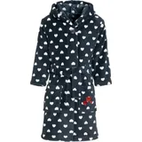 Playshoes Fleece-Bademantel Herzchen marine, 98/104