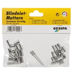Blindnietmuttern-Sortiment (34-teilig)