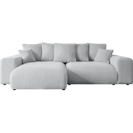 altdecor Ecksofa Cord mit Schlaffunktion 2-Sitzer Grau