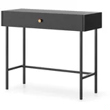 Selsey Schminktisch Makeup Tisch Frisiertisch Kosmetiktisch 93 cm Mit Schublade Metallbeine Pulverbeschichtet Schwarz Divenos