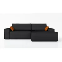 Mebloland Ecksofa TOR mit Schlaffunktion. Farbe: Black. - Schwarz
