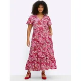 sheego Etuikleid Gemustert Pink/Rot 58