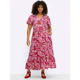 sheego Etuikleid Gemustert Pink/Rot 58
