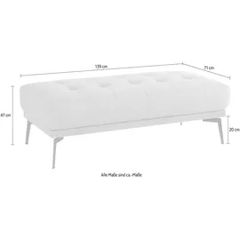 exxpo - sofa fashion Hocker Palic Polsterhocker 139 x 47 x 71 cm Grau
